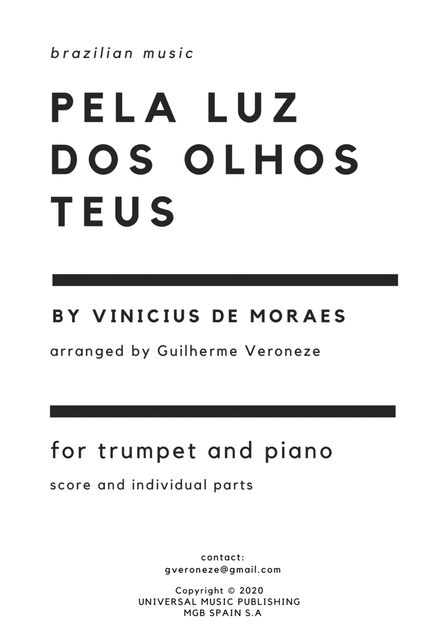 Pela Luz Dos Olhos Teus (arr. Guilherme Veroneze)