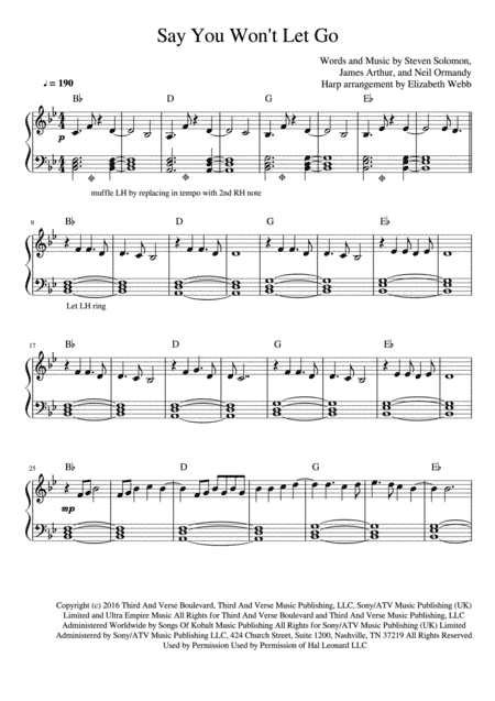 Say You Won't Let Go (arr. Elizabeth Webb)