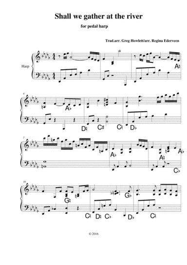 Shall we gather at the river - pedal harp solo