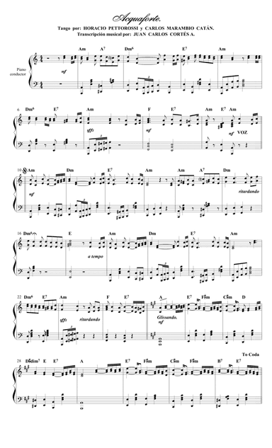 Acquaforte. Tango  por: Horacio Pettorossi y Juan Carlos Marambio Catán (arr. Juan Carlos Cortés A.)