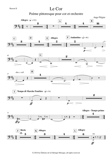 Ange Flégier: Le Cor for horn and orchestra, bassoon 2 part (arr. Musik Fabrik Music Publishing)