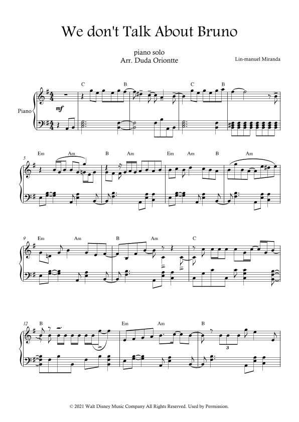 We Don't Talk About Bruno (arr. Duda Oriontte)