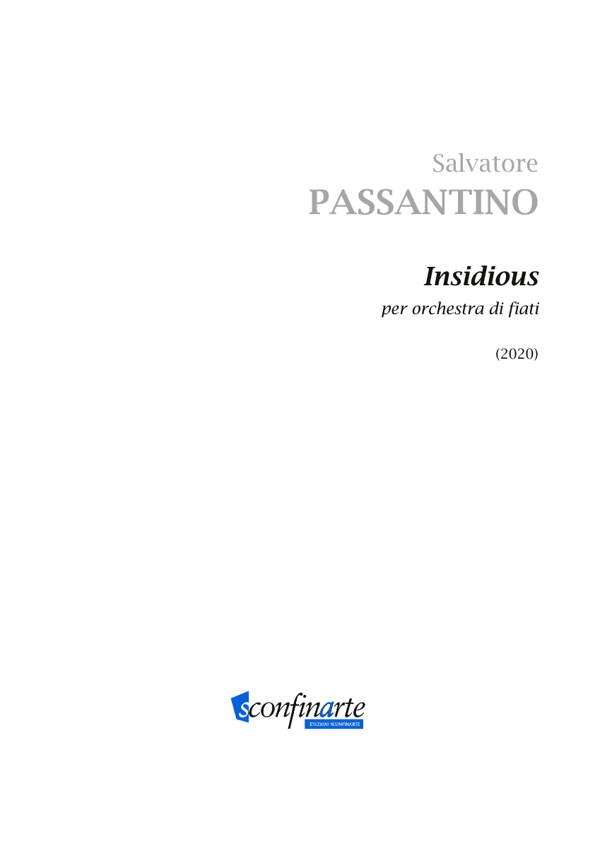 Salvatore Passantino: INSIDIOUS (ES-21-059) - Score Only