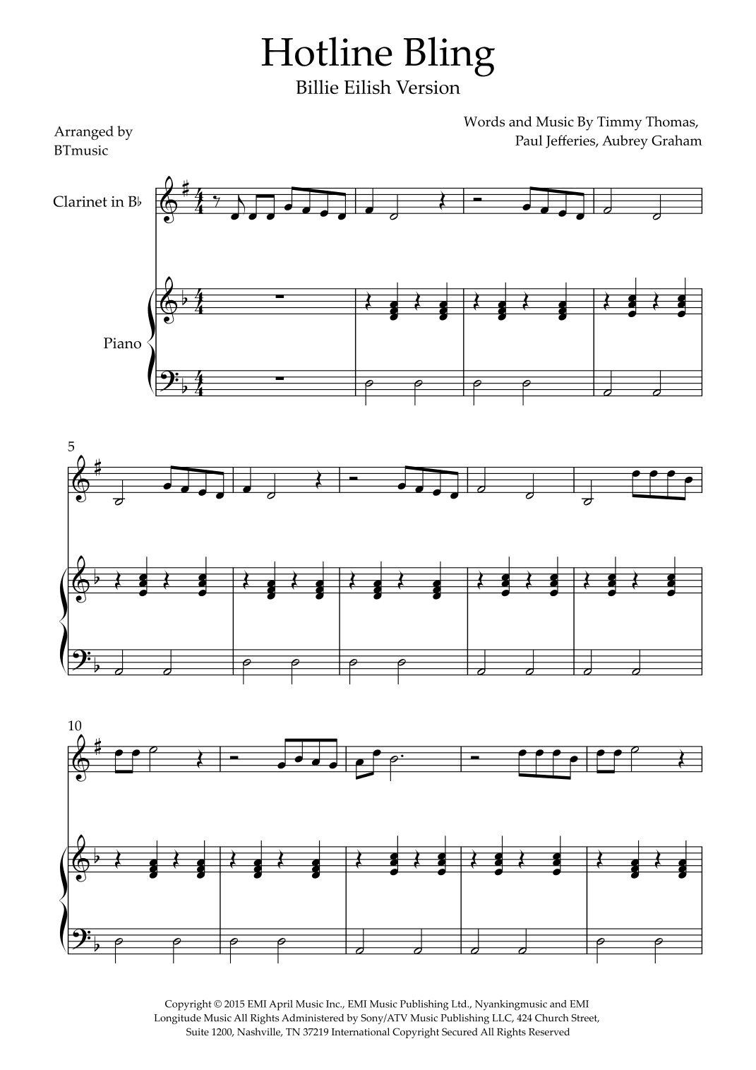 Hotline Bling (arr. BTmusic)