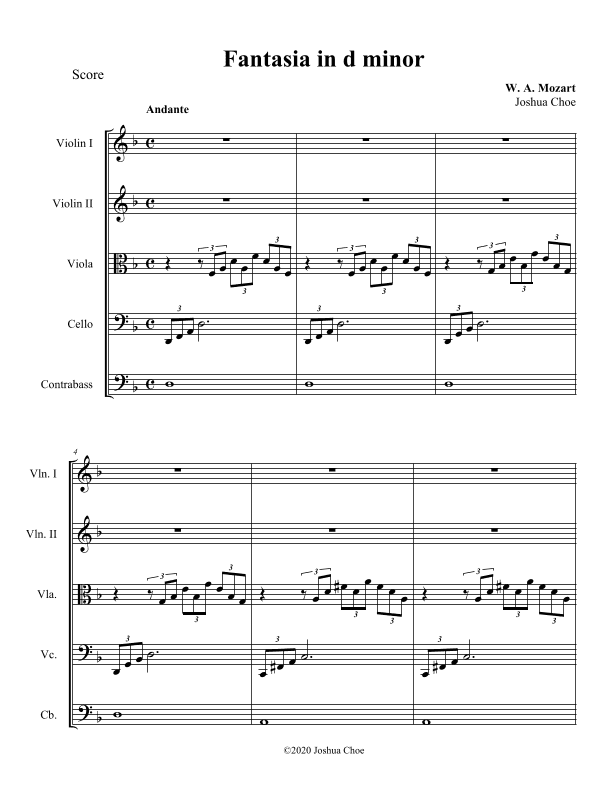 Fantasia in d minor (arr. Joshua Choe)