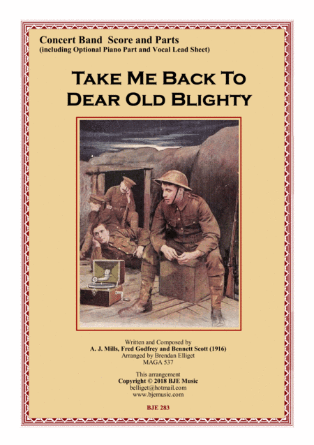 Take Me Back To Dear Old Blighty - Concert Band Score and Parts (arr. Brenndan Elliget MAGA 537)