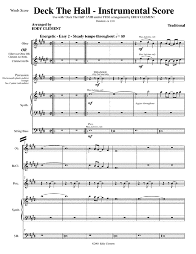 Deck The Hall - Winds Instrumental Pack (arr. EDDY CLEMENT)