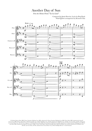 Another Day Of Sun (arr. Kenneth Chia)