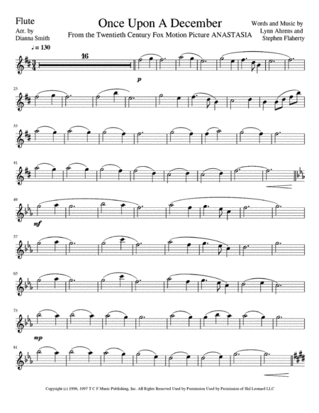 Once Upon A December from the Twentieth Century Fox Motion Picture ANASTASIA (arr. Dianna Smith)