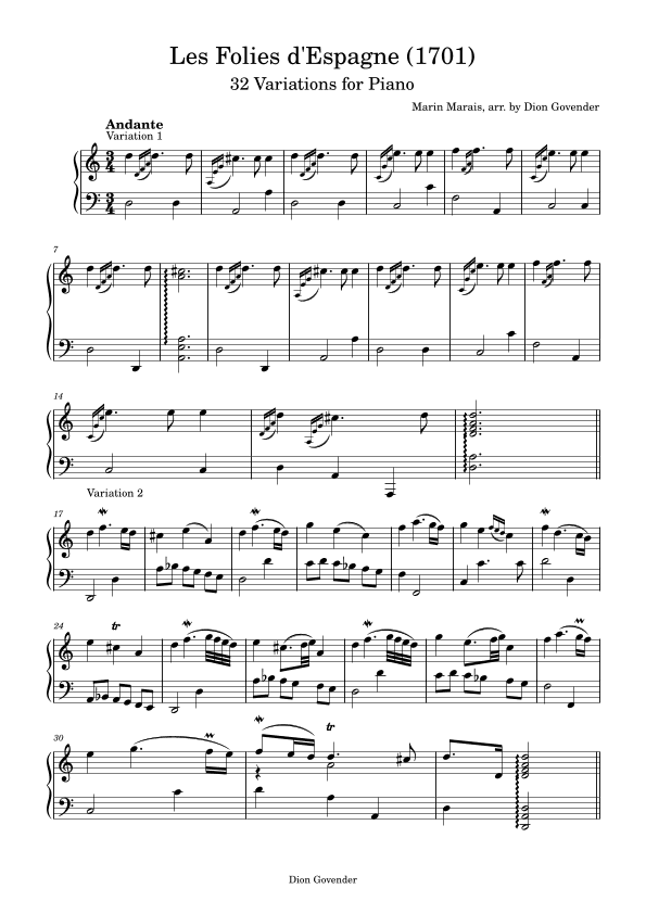 Les Folies d'Espagne (arr. Dion Govender)