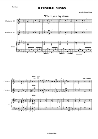 3 Funeral Songs for Two Clarinets in B