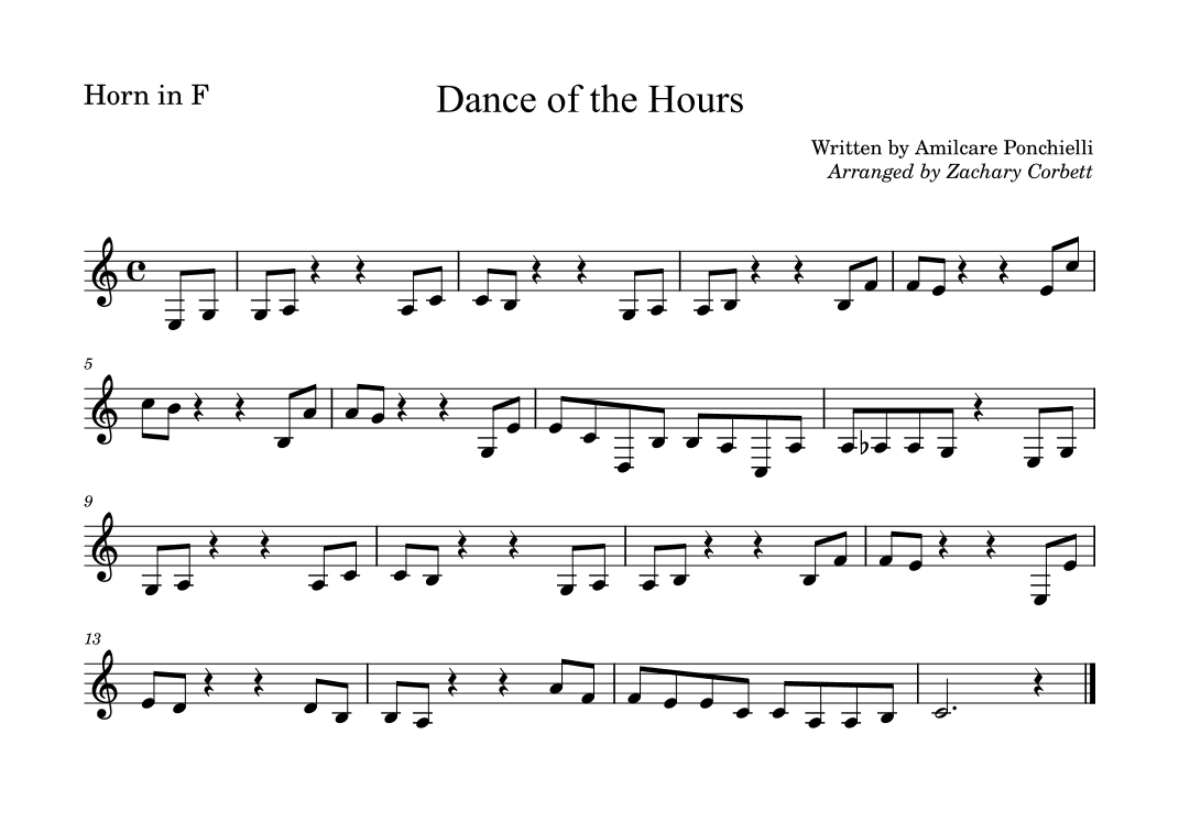 Dance of the Hours (arr. Zachary Corbett)