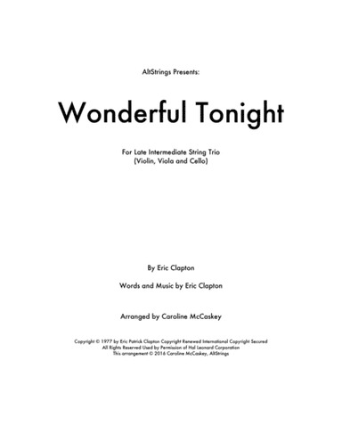 Wonderful Tonight (arr. Caroline McCaskey)