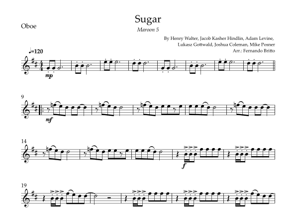 Sugar (arr. Fernando Britto)