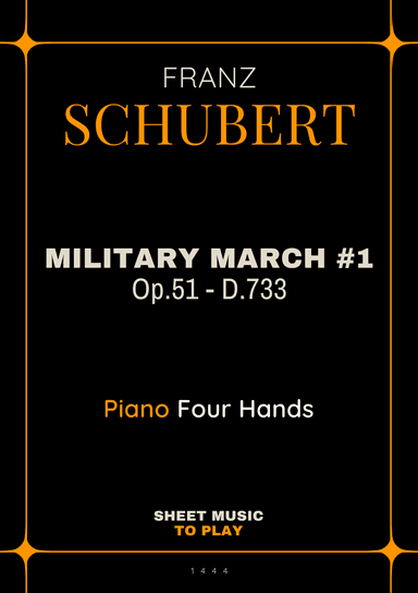 Military March No.1, Op.51 - Piano Four Hands (Full Score and Parts) (arr. César Madeira)