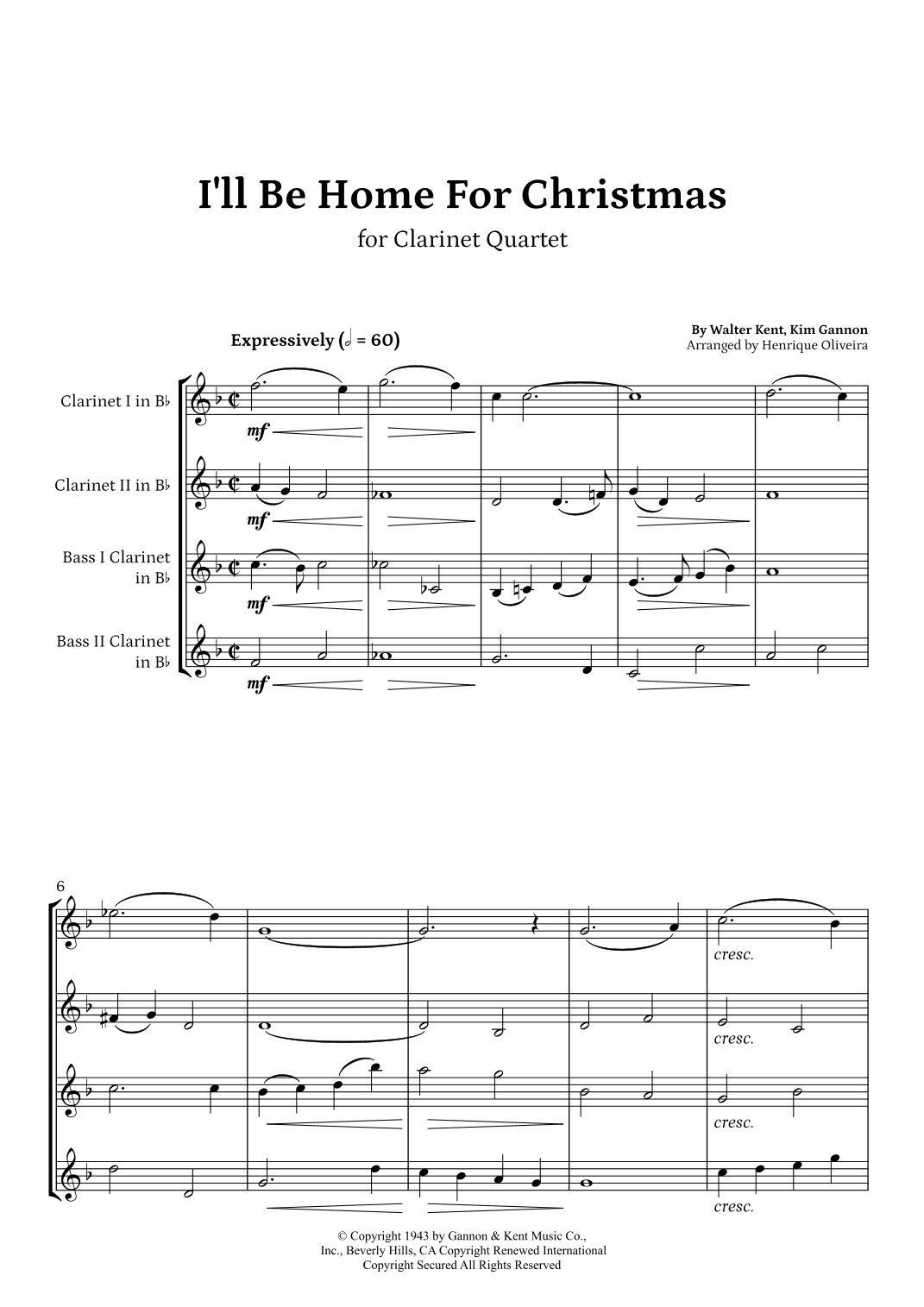 I'll Be Home For Christmas (arr. Henrique Oliveira)