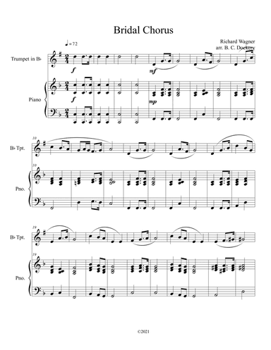 Bridal Chorus (Here Comes the Bride) for Solo Trumpet and Piano (arr. B. C. Dockery)