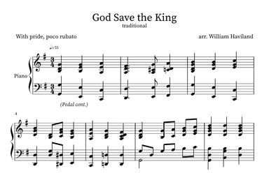 God Save The King (UK National Anthem) (arr. William Haviland)