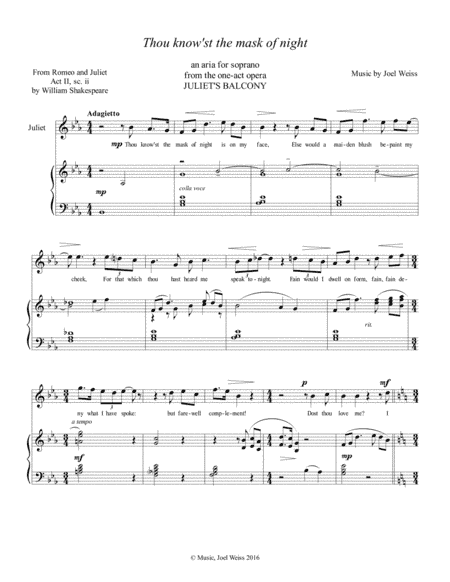 Juliet's Aria - Thou know'st the mask of night