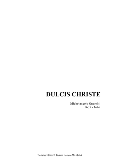 DULCIS CHRISTE - Grancini M. - For SA Choir (or Soli) and Organ