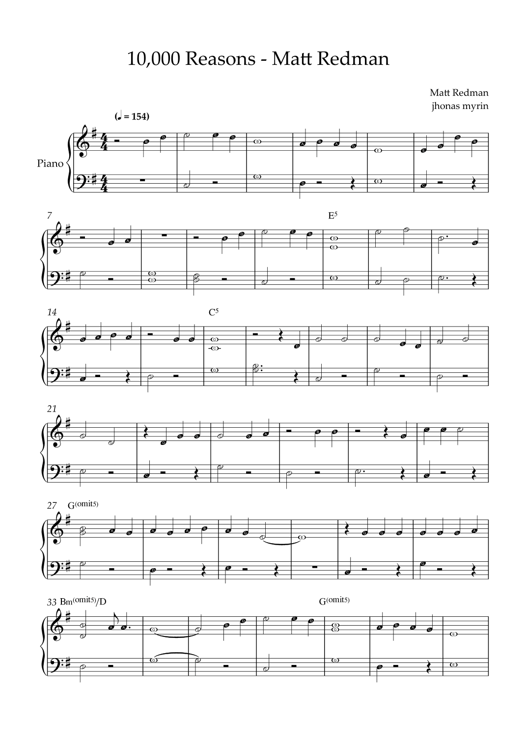 10,000 Reasons (bless The Lord) (arr. ezequiel zeferino)