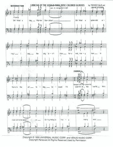Looking At The World Through Rose Colored Glasses (arr. David Wright)