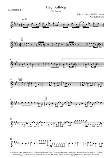 Hey Bulldog (arr. Fabio Britto)