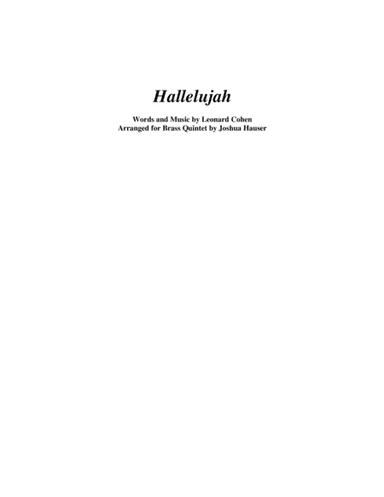 Hallelujah (arr. Joshua Hauser)