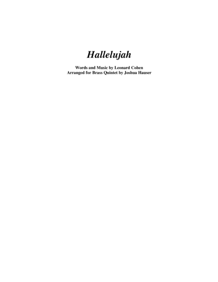 Hallelujah (arr. Joshua Hauser)