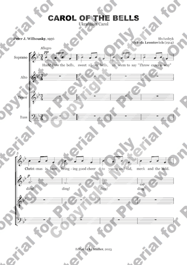 Carol of the bells - Choir (arr. Mykola Leontovych)