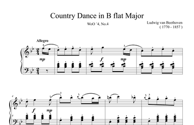 Beethoven Country Dance in Bb Major WoO14, No.4 (arr. Ben Choupak)