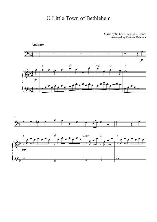 O Little Town of Bethlehem (arr. Kaiserin Rebecca)