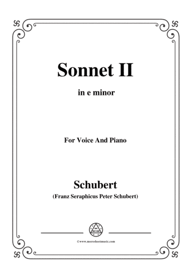 Schubert-Sonnet II in e minor,for voice and piano (arr. MSM)