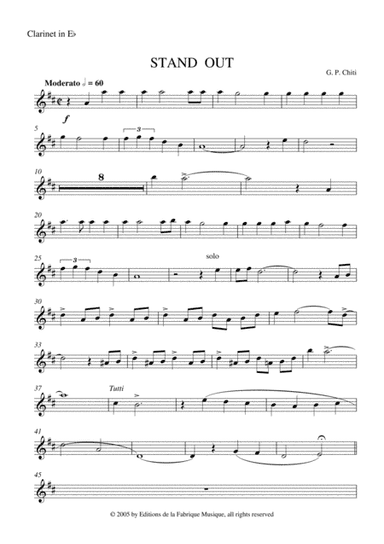 Gian Paolo Chiti: Standout for intermediate concert band: Eb clarinet part