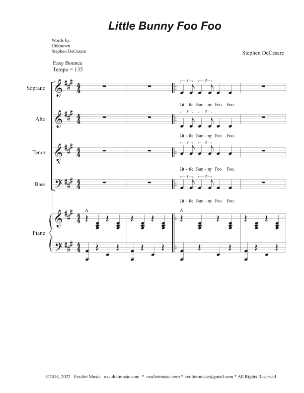 Little Bunny Foo Foo (Vocal Quartet - (SATB)
