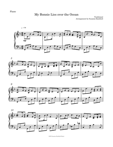 My Bonnie Lies over the Ocean (arr. Susanne Bashford)