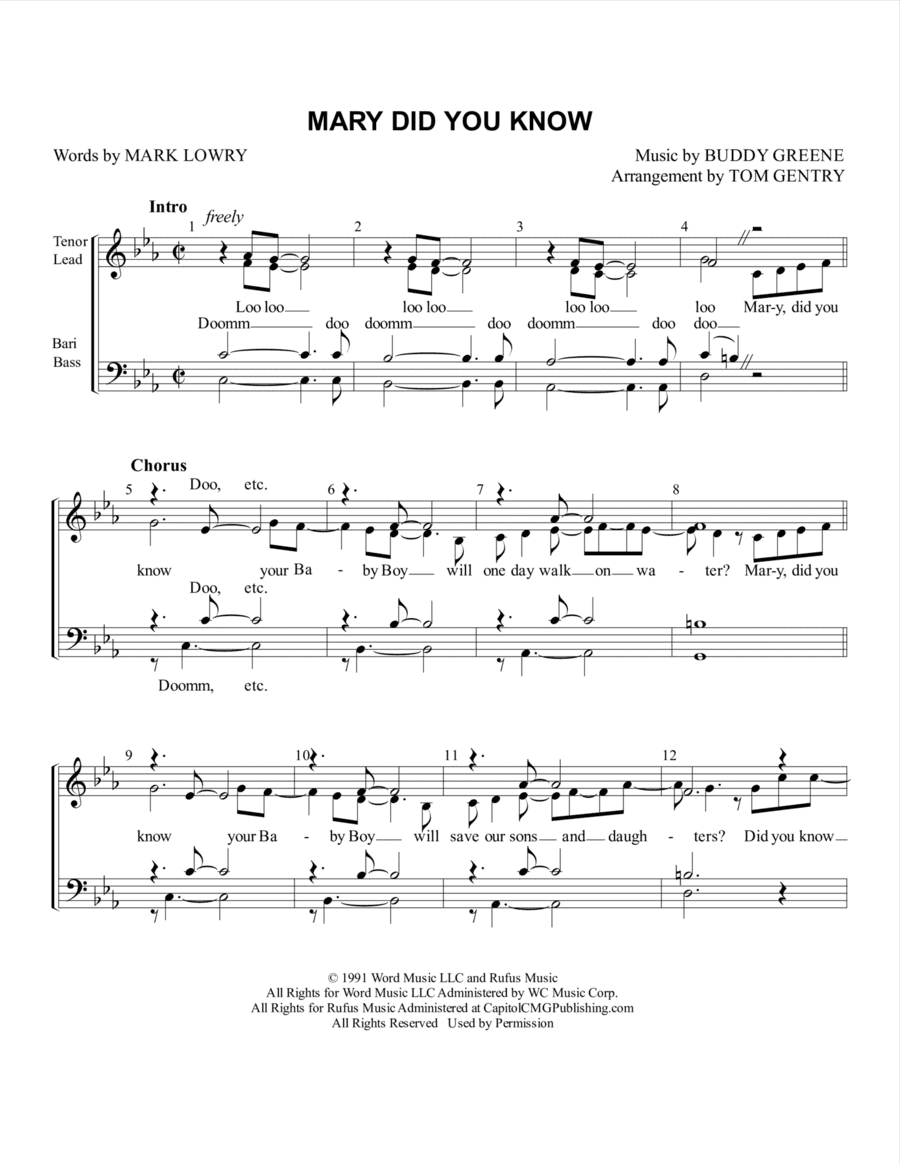 Mary, Did You Know? (arr. Tom Gentry)