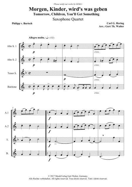 Tomorrow, Children, You'll Get Something (arr. Gert Th. Walter)