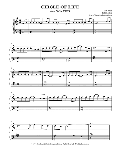 Circle Of Life (arr. Christian Bennedsen)