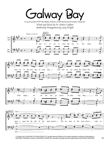 Galway Bay (arr. Larry Wright)