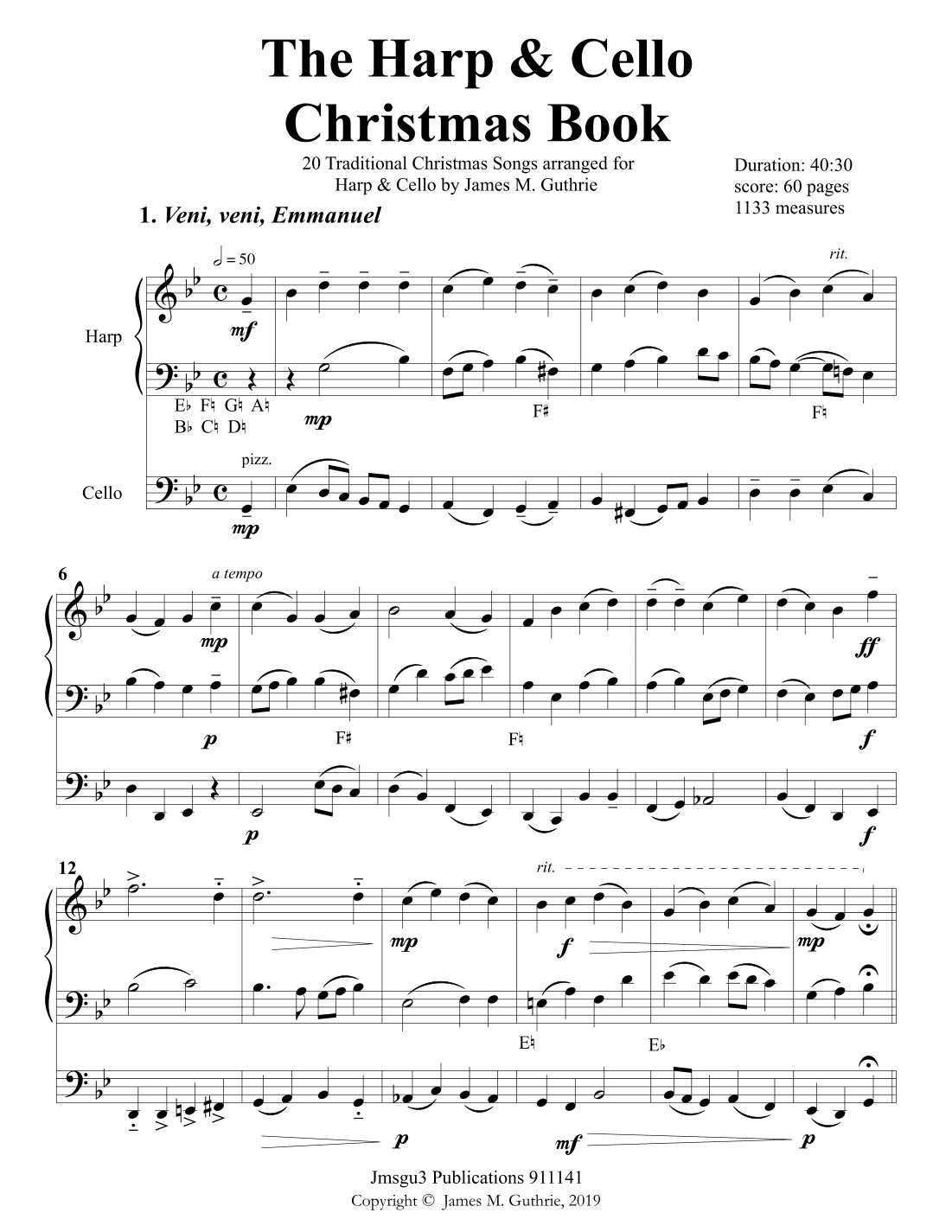 Guthrie: The Harp & Cello Christmas Book (arr. James M. Guthrie)