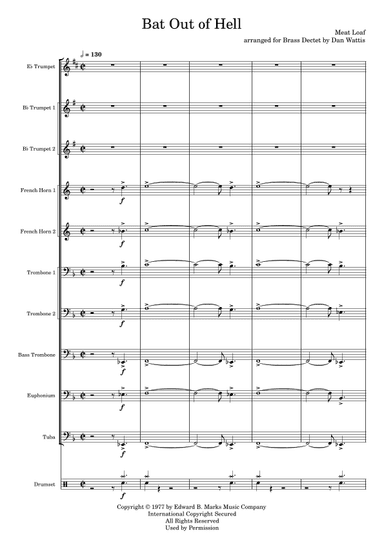 Bat Out Of Hell (arr. Dan Wattis)