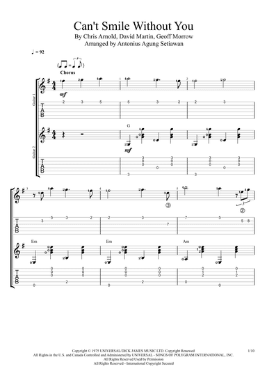 Can't Smile Without You (arr. Antonius Agung Setiawan)