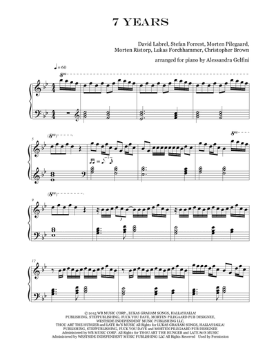 7 Years (arr. Alessandra Gelfini)