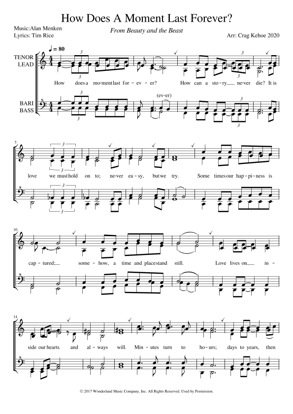 How Does A Moment Last Forever (arr. Craig Kehoe)