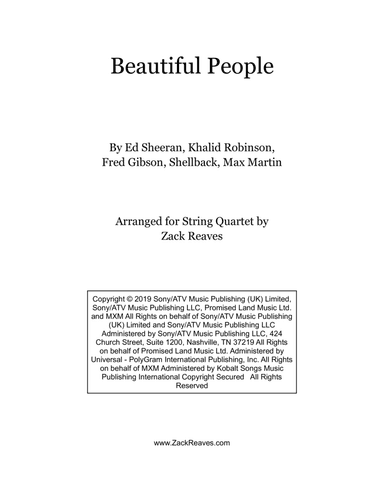 Beautiful People (arr. Zack Reaves)
