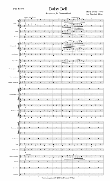 Harry Dacre - Daisy Bell (Bicycle Built for Two) (arr. Dominic Weber)