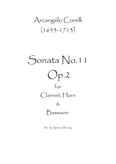 Sonata No.11 Op.2 (arr. Spence Bundy)