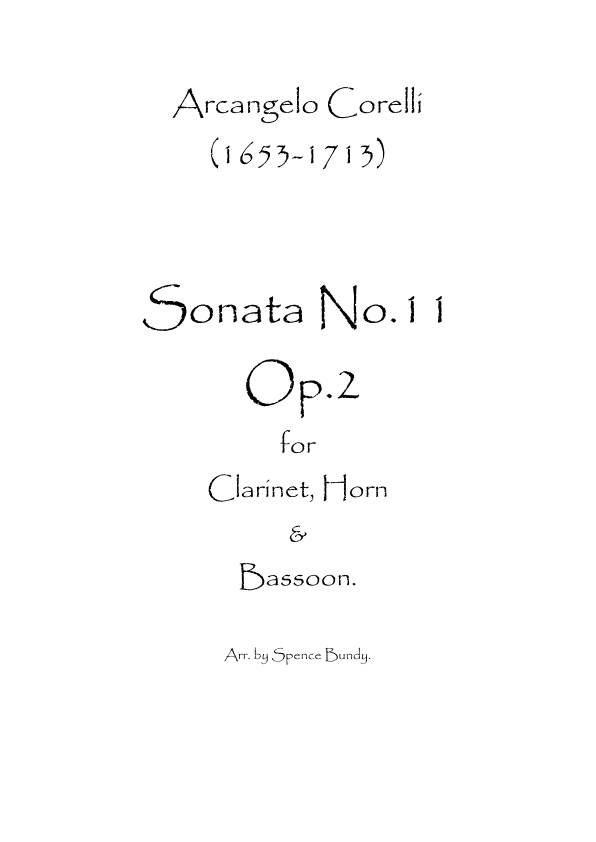 Sonata No.11 Op.2 (arr. Spence Bundy)