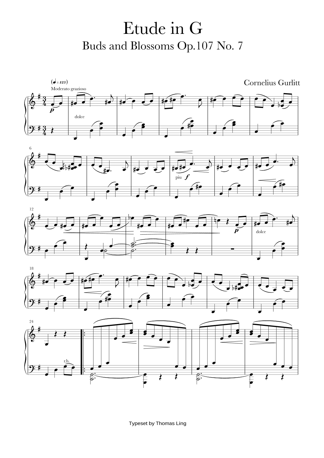 Etude in G Op. 107 No. 7 (Buds and Blossoms) (arr. T Ling)